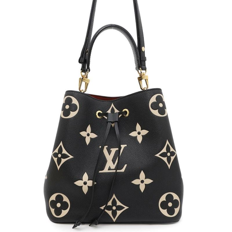 ルイヴィトン ショルダーバッグ バイカラーモノグラム・アンプラント ネオノエMM M45497 LOUIS VUITTON 2wayハンドバッグ 黒