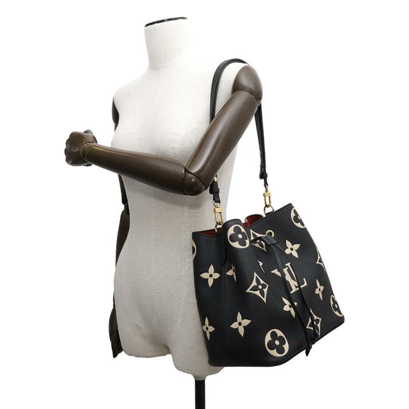 ルイヴィトン ショルダーバッグ バイカラーモノグラム・アンプラント ネオノエMM M45497 LOUIS VUITTON 2wayハンドバッグ 黒