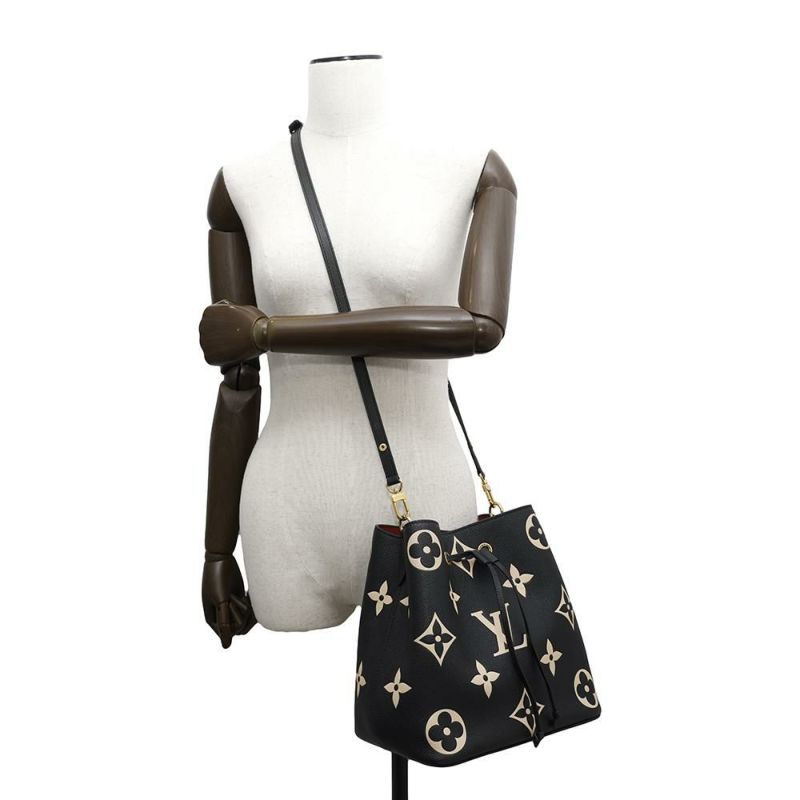 ルイヴィトン ショルダーバッグ バイカラーモノグラム・アンプラント ネオノエMM M45497 LOUIS VUITTON 2wayハンドバッグ 黒