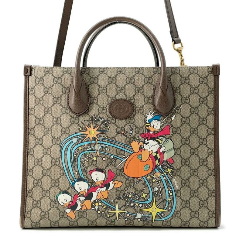 グッチ トートバッグ GGスプリーム ディズニーコラボ 648134 GUCCI 2wayバッグ ドナルドダック
