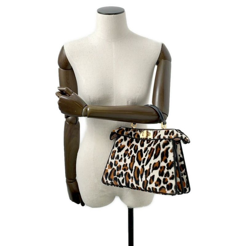 フェンディ ハンドバッグ ピーカブー アイシーユー ISEEU レオパード スモール ハラコ 8BN327 FENDI 2way