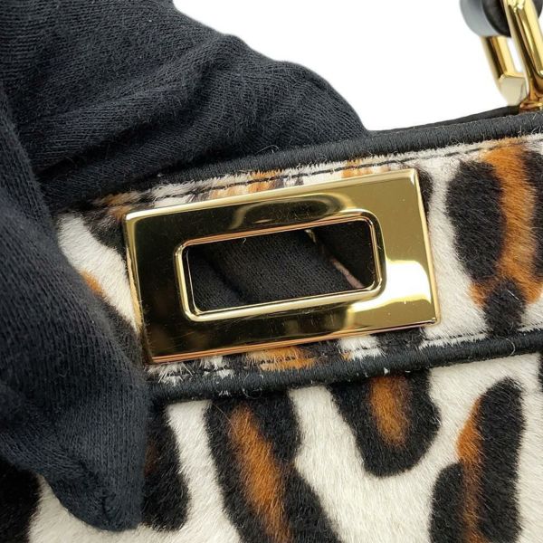 フェンディ ハンドバッグ ピーカブー アイシーユー ISEEU レオパード スモール ハラコ 8BN327 FENDI 2way