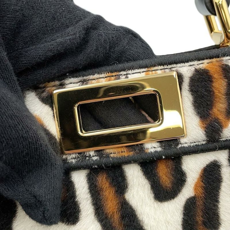 フェンディ ハンドバッグ ピーカブー アイシーユー ISEEU レオパード スモール ハラコ 8BN327 FENDI 2way