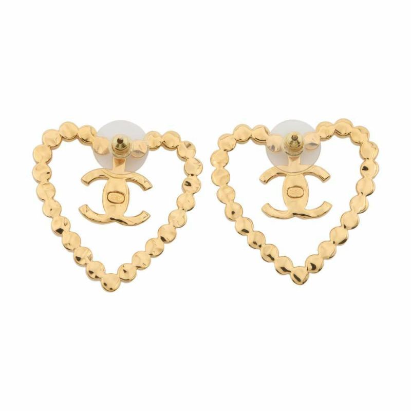 シャネル ピアス ココマーク ロゴ ラインストーン ハート型 L23 C AB9926 CHANEL アクセサリー