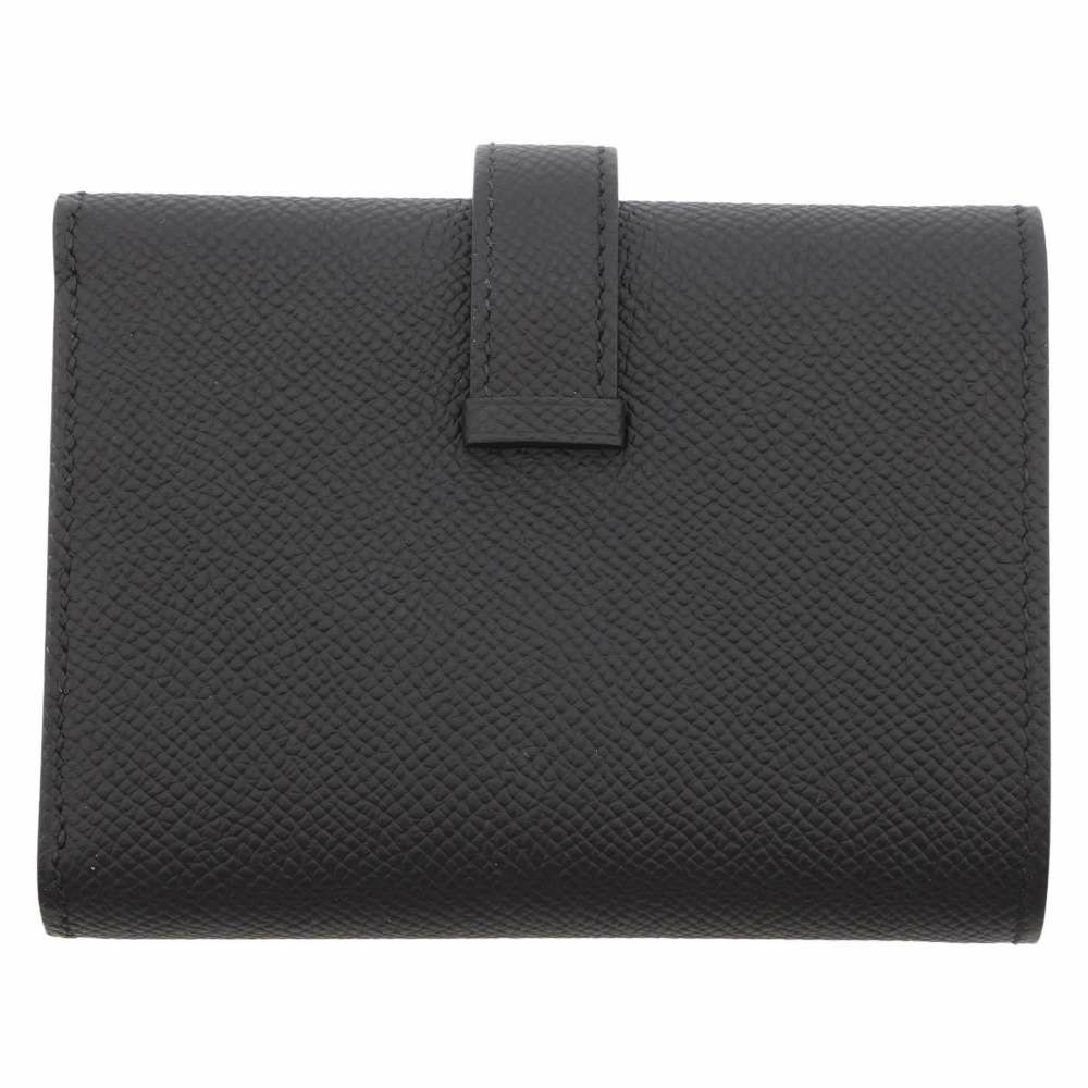 エルメス 三つ折り財布 ベアンコンビネ モノクローム ブラック/ブラック金具 ヴォーエプソン B刻印 黒