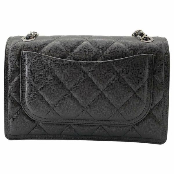 シャネル チェーンショルダーバッグ マトラッセ ココマーク シングルフラップ キャビアスキン AS4405 黒