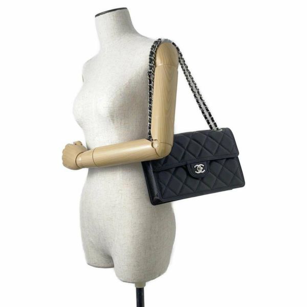 シャネル チェーンショルダーバッグ マトラッセ ココマーク シングルフラップ キャビアスキン AS4405 黒