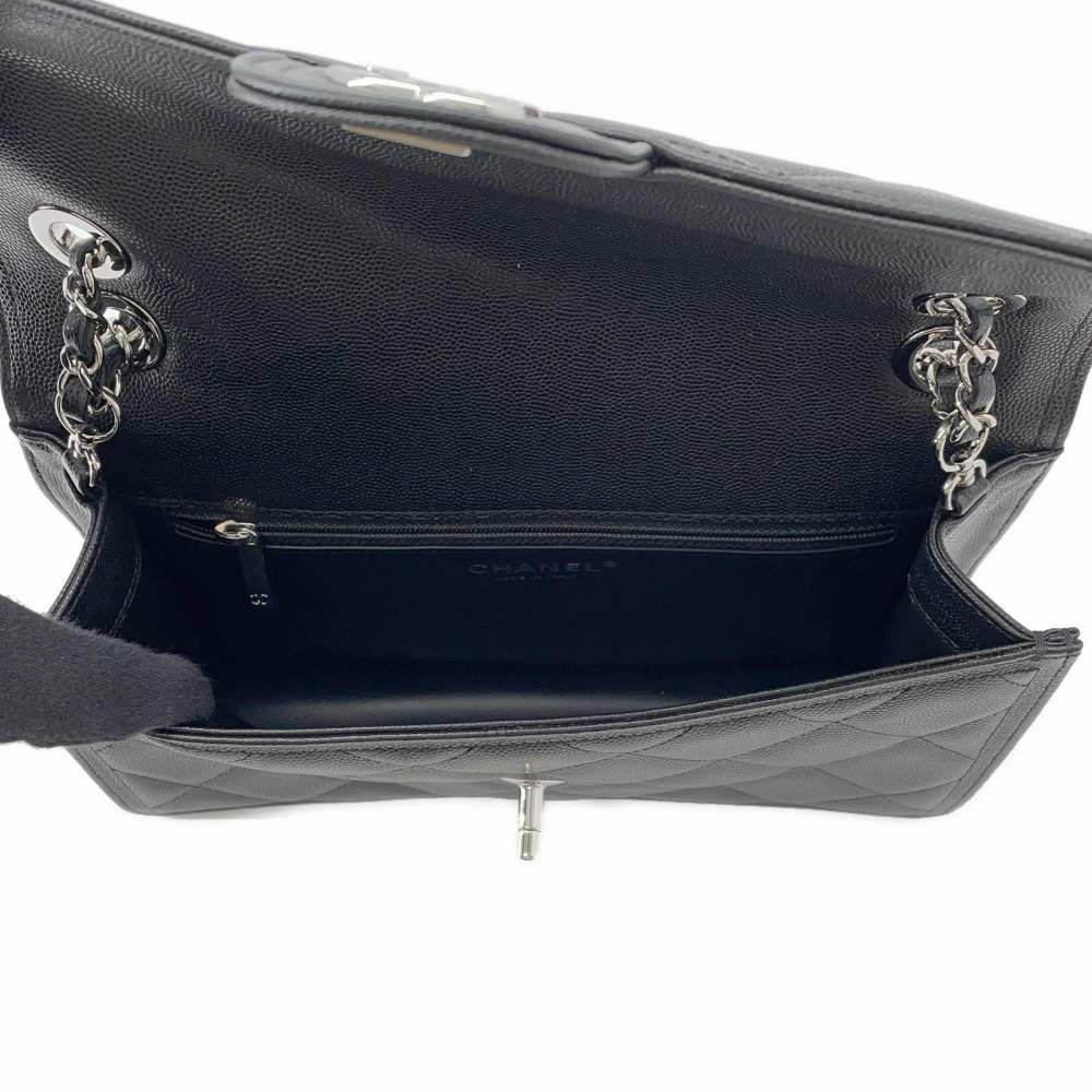 シャネル チェーンショルダーバッグ マトラッセ ココマーク シングルフラップ キャビアスキン AS4405 黒