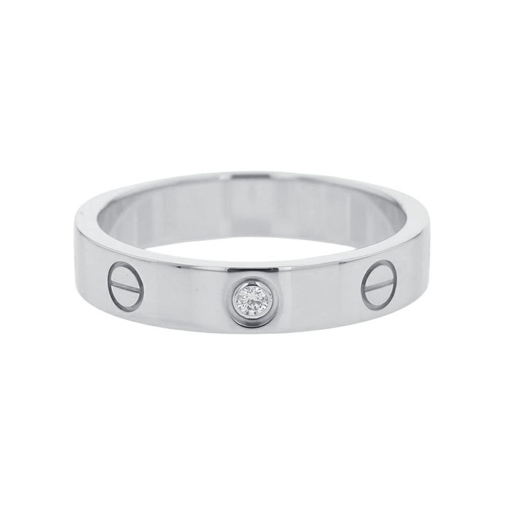 カルティエ リング ミニ ラブリング SM K18WG ダイヤモンド 1P 0.02ct リングサイズ54 B4050500 Cartier 指輪