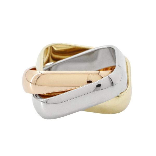 カルティエ リング トリニティ クッション リング ラージモデル K18YG/K18WG/K18PG リングサイズ53 B4239900 指輪