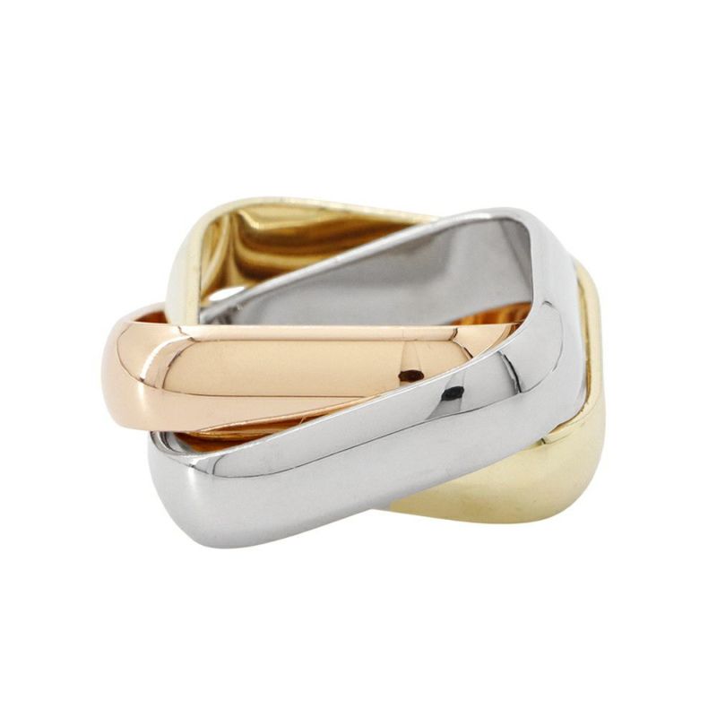 カルティエ リング トリニティ クッション リング ラージモデル K18YG/K18WG/K18PG リングサイズ53 B4239900 指輪