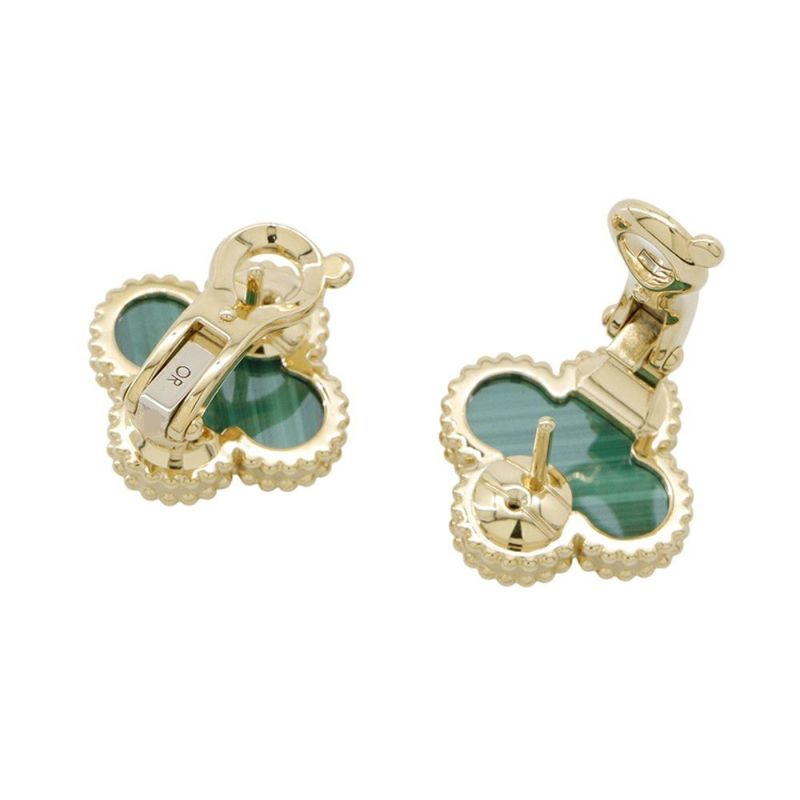 ヴァンクリーフ&アーペル ピアス ヴィンテージ アルハンブラ イヤリング マラカイト K18YGイエローゴールド VCARO3QL00 ジュエリー