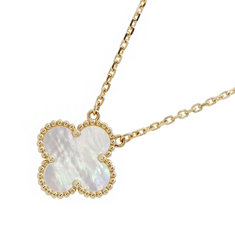 ヴァンクリーフ&アーペル ネックレス ヴィンテージ アルハンブラ ペンダント マザーオブパール K18YGイエローゴールド VCARA45900