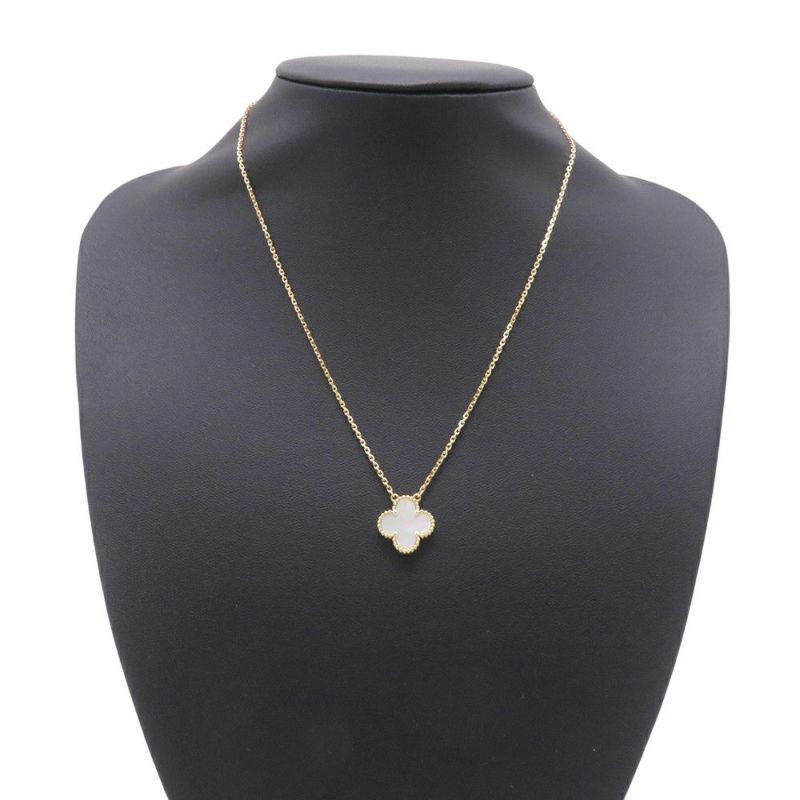 ヴァンクリーフ&アーペル ネックレス ヴィンテージ アルハンブラ ペンダント マザーオブパール K18YGイエローゴールド VCARA45900