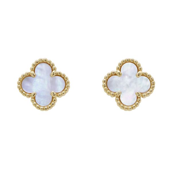 ヴァンクリーフ&アーペル ピアス スウィート アルハンブラ ピアス マザーオブパール K18YGイエローゴールド VCARA44800