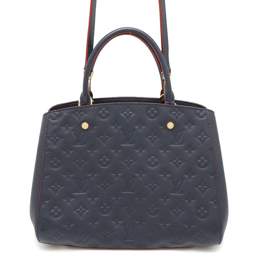 ルイヴィトン ハンドバッグ モノグラム・アンプラント モンテーニュMM M42746 LOUIS VUITTON 2way ネイビー
