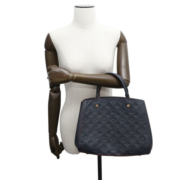 ルイヴィトン ハンドバッグ モノグラム・アンプラント モンテーニュMM M42746 LOUIS VUITTON 2way ネイビー