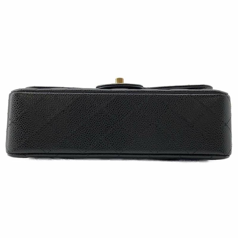 シャネル チェーンショルダーバッグ マトラッセ23 ココマーク ダブルチェーン キャビアスキン A01113 黒