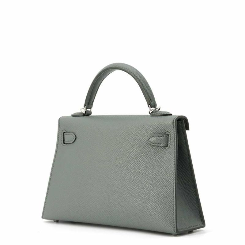 エルメス ハンドバッグ ミニケリー2 外縫い ヴェールアマンド/エレクトラム金具 エプソン K刻印 2wayショルダー