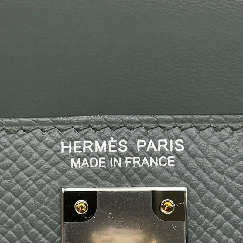 エルメス ハンドバッグ ミニケリー2 外縫い ヴェールアマンド/エレクトラム金具 エプソン K刻印 2wayショルダー