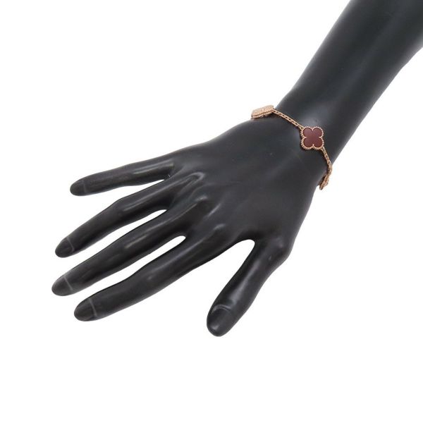 ヴァンクリーフ＆アーペル ブレスレット ヴィンテージ アルハンブラ ブレスレット 5モチーフ カーネリアン ギヨシェ K18PG VCARP7RP00