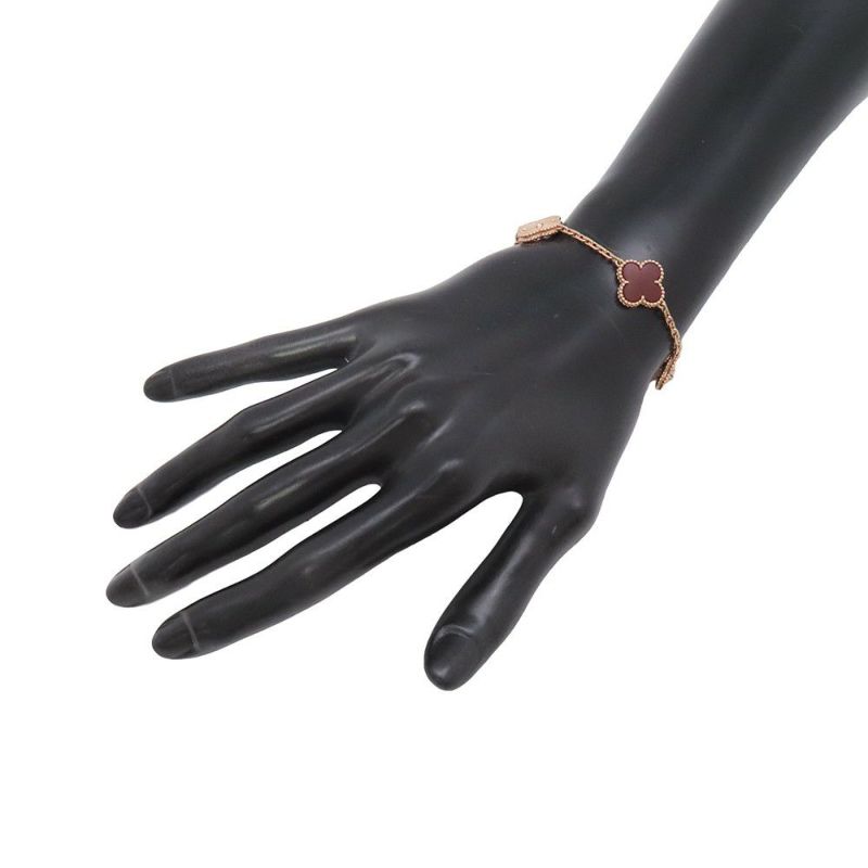 ヴァンクリーフ＆アーペル ブレスレット ヴィンテージ アルハンブラ ブレスレット 5モチーフ カーネリアン ギヨシェ K18PG VCARP7RP00