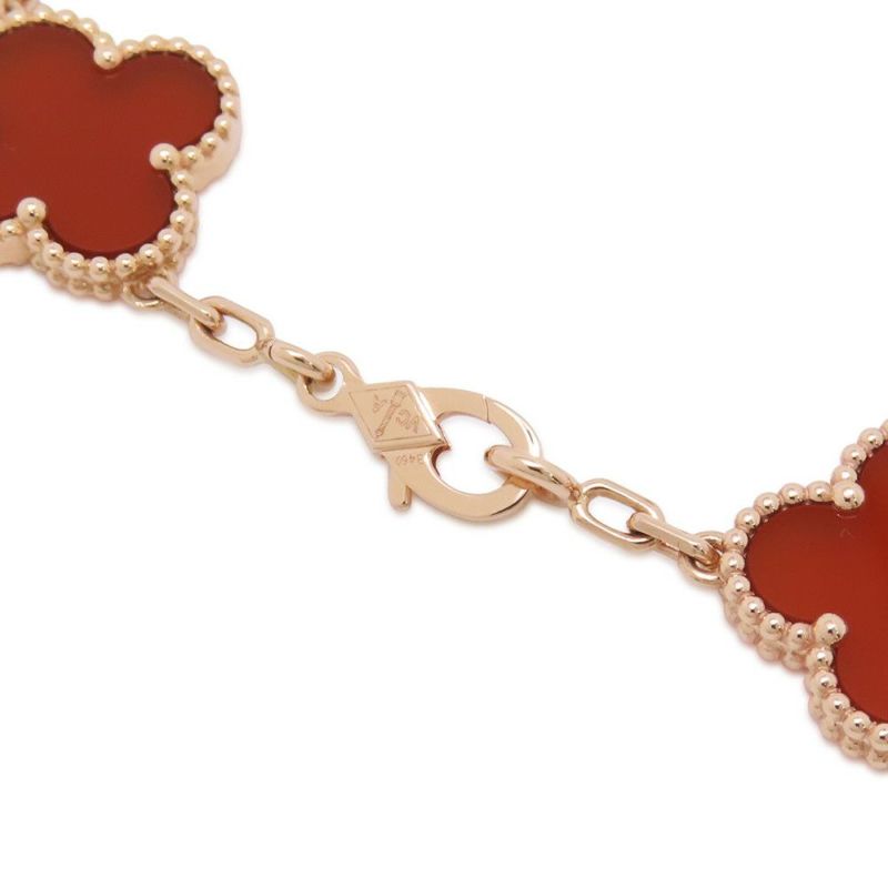 ヴァンクリーフ＆アーペル ブレスレット ヴィンテージ アルハンブラ ブレスレット 5モチーフ カーネリアン ギヨシェ K18PG VCARP7RP00