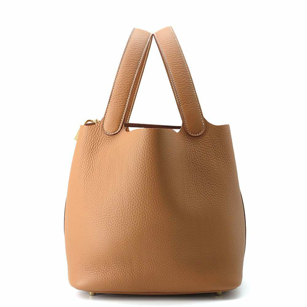 エルメス ハンドバッグ ピコタンロックMM ゴールド/ゴールド金具 トリヨンクレマンス W刻印 HERMES トートバッグ