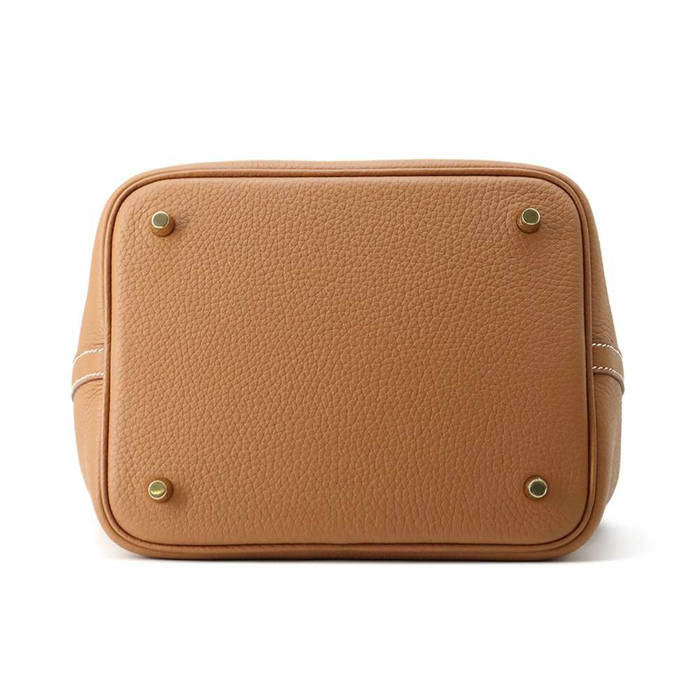 エルメス ハンドバッグ ピコタンロックMM ゴールド/ゴールド金具 トリヨンクレマンス W刻印 HERMES トートバッグ