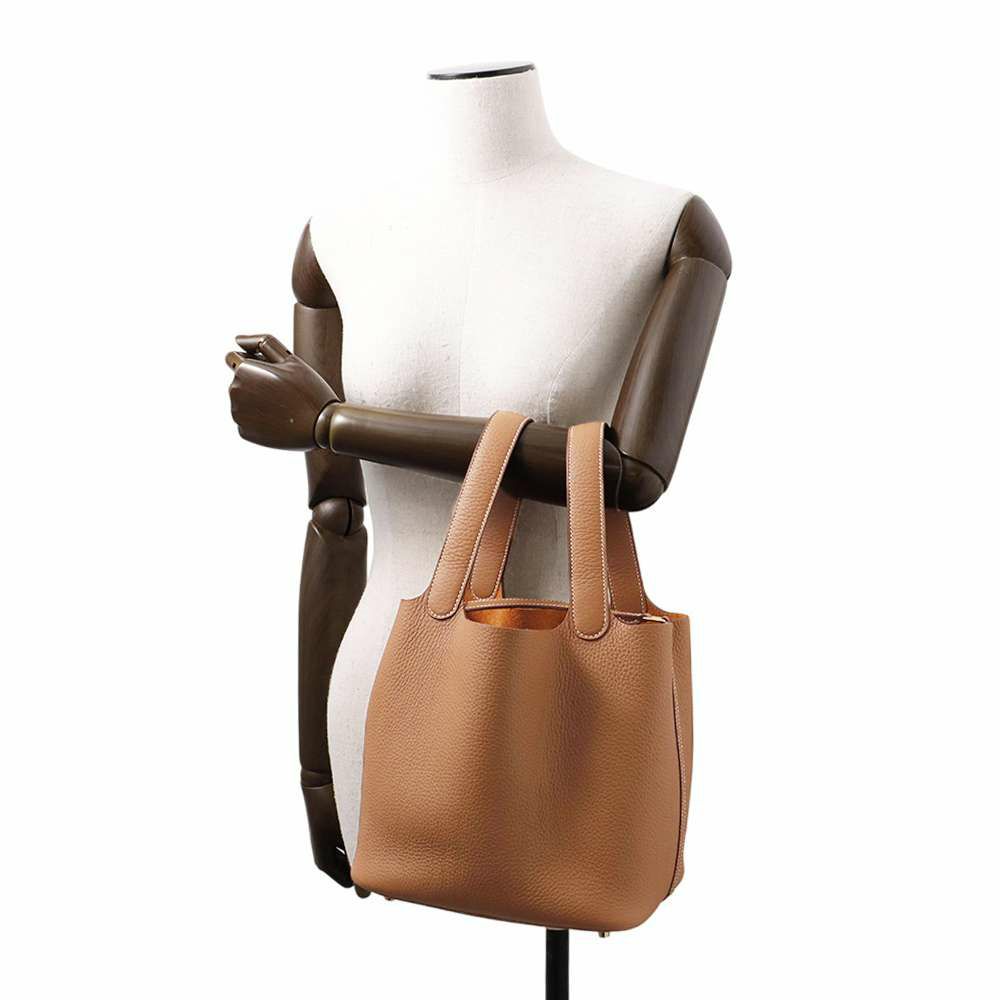 エルメス ハンドバッグ ピコタンロックMM ゴールド/ゴールド金具 トリヨンクレマンス W刻印 HERMES トートバッグ