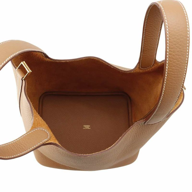 エルメス ハンドバッグ ピコタンロックMM ゴールド/ゴールド金具 トリヨンクレマンス W刻印 HERMES トートバッグ
