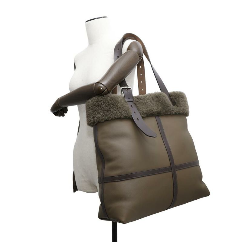 エルメス エトリヴィエール ショッピング ブラウン/シルバー金具 トリヨンクリストバル/ムートンアヴィアトゥール Y刻印