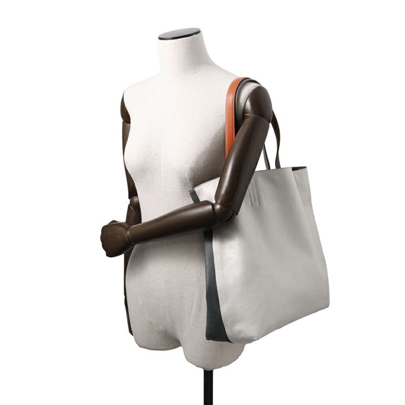 エルメス トートバッグ ドゥブルセンス35 オレンジ/カーキ/グレー/ブルー スイフト □Q刻印 HERMES ショルダー