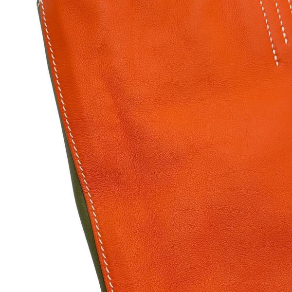 エルメス トートバッグ ドゥブルセンス35 オレンジ/カーキ/グレー/ブルー スイフト □Q刻印 HERMES ショルダー