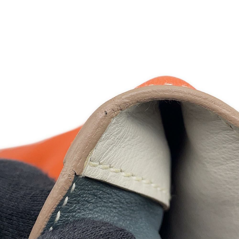 エルメス トートバッグ ドゥブルセンス35 オレンジ/カーキ/グレー/ブルー スイフト □Q刻印 HERMES ショルダー