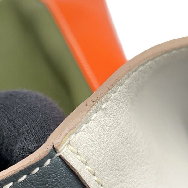 エルメス トートバッグ ドゥブルセンス35 オレンジ/カーキ/グレー/ブルー スイフト □Q刻印 HERMES ショルダー