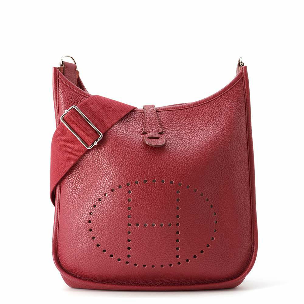エルメス ショルダーバッグ エブリン3 PM ルビー/シルバー金具 トリヨンクレマンス □N刻印 HERMES Evelyne