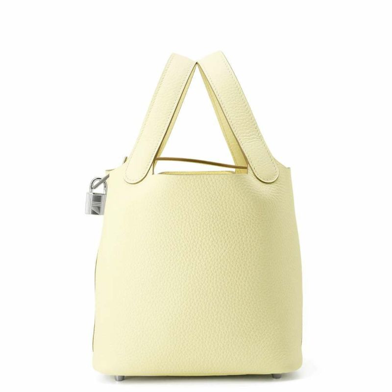 エルメス ハンドバッグ ピコタンロックPM ジョーヌミルトン/シルバー金具 トリヨンクレマンス W刻印 HERMES トートバッグ