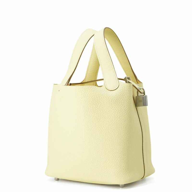 エルメス ハンドバッグ ピコタンロックPM ジョーヌミルトン/シルバー金具 トリヨンクレマンス W刻印 HERMES トートバッグ