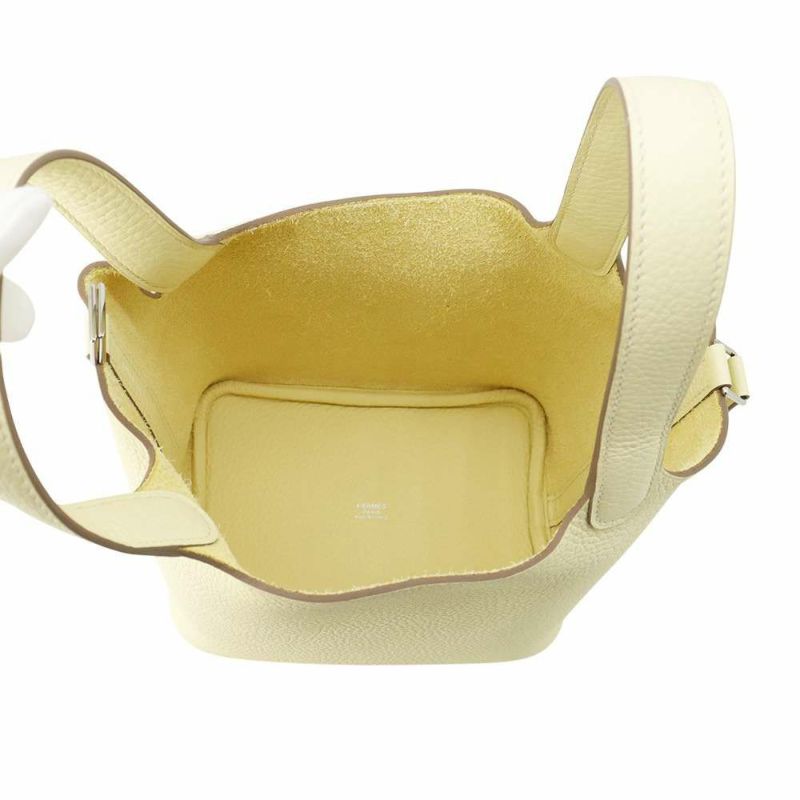 エルメス ハンドバッグ ピコタンロックPM ジョーヌミルトン/シルバー金具 トリヨンクレマンス W刻印 HERMES トートバッグ