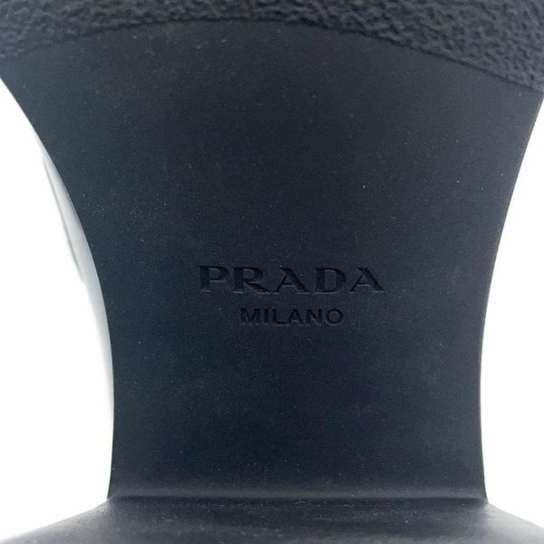 プラダ ローファー ヒール ロゴ レザー レディースサイズ35 1/2 PRADA 靴 黒