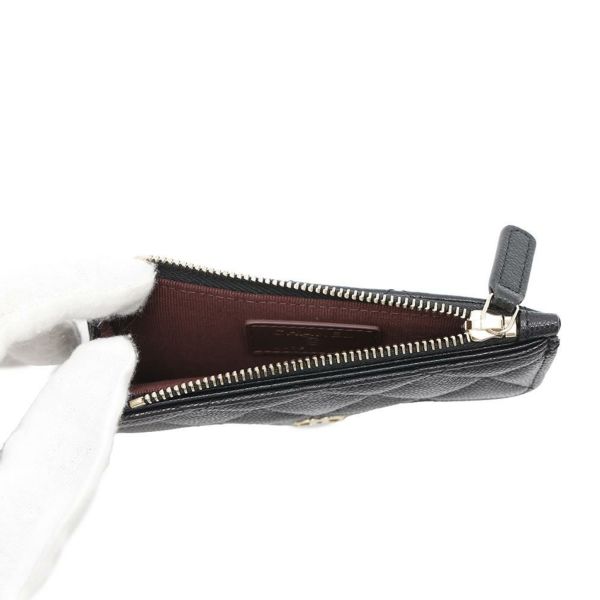 シャネル カードケース マトラッセ クラシック ジップ キルティング キャビアスキン ココマーク AP2570 黒