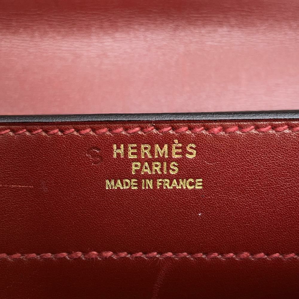 エルメス ビジネスバッグ サックアデペッシュ ルージュアッシュ/ゴールド金具 ボックスカーフ 〇Z刻印 メンズ ハンドバッグ ソルド品