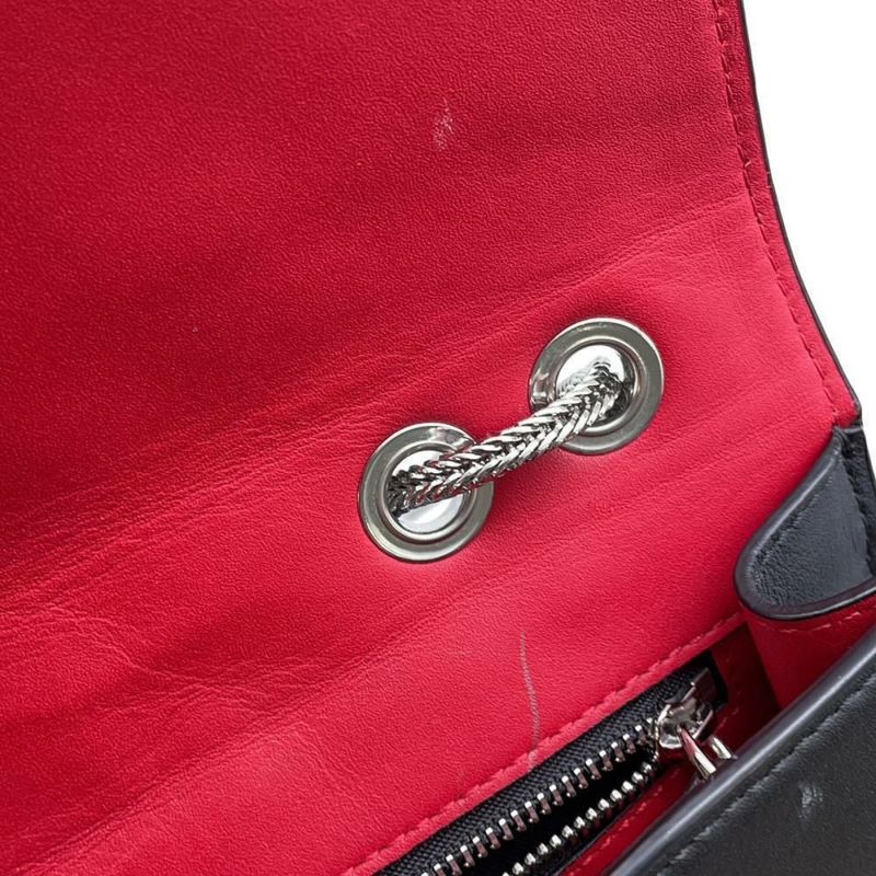 エムシーエム チェーンショルダーバッグ スタッズ チェーン レザー MCM 2wayバッグ 黒