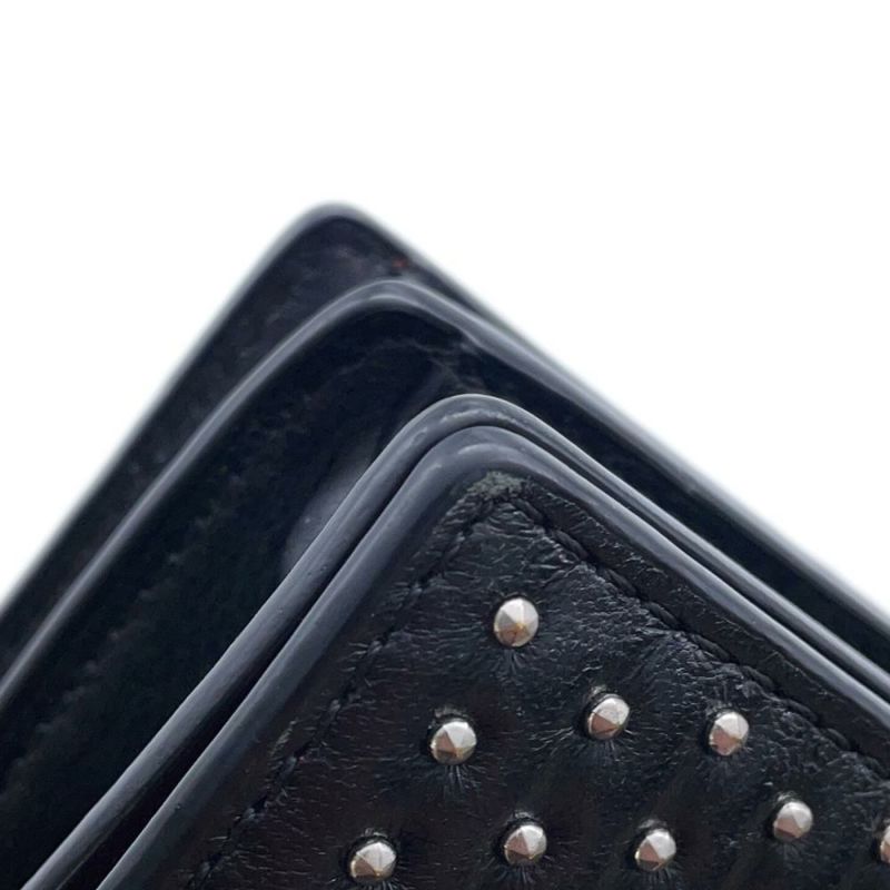 エムシーエム チェーンショルダーバッグ スタッズ チェーン レザー MCM 2wayバッグ 黒