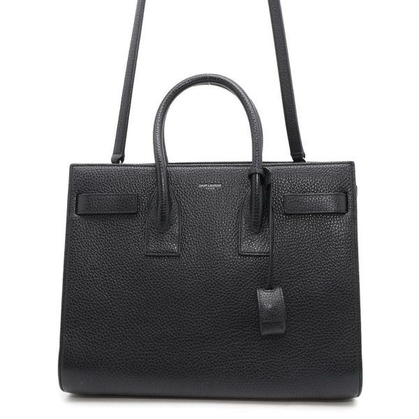 サンローランパリ ハンドバッグ サックドジュール レザー 355153 SAINT LAURENT PARIS 2wayショルダーバッグ 黒