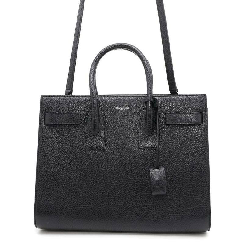 サンローランパリ ハンドバッグ サックドジュール レザー 355153 SAINT LAURENT PARIS 2wayショルダーバッグ 黒