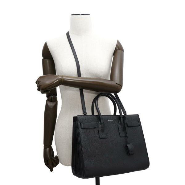 サンローランパリ ハンドバッグ サックドジュール レザー 355153 SAINT LAURENT PARIS 2wayショルダーバッグ 黒