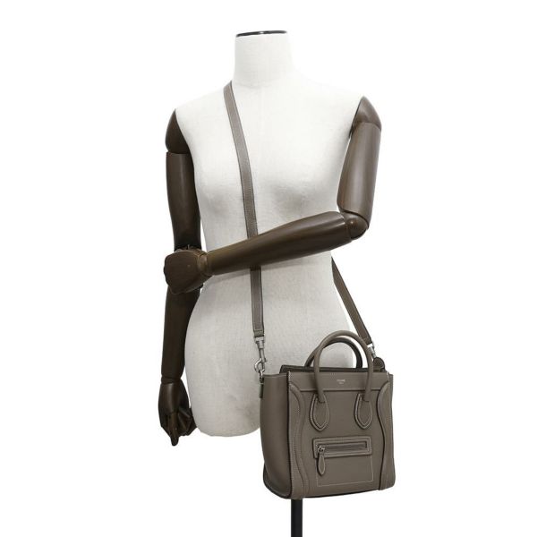 セリーヌ ハンドバッグ ラゲージ ナノショッパー 189243 CELINE バッグ 2wayショルダーバッグ グレージュ