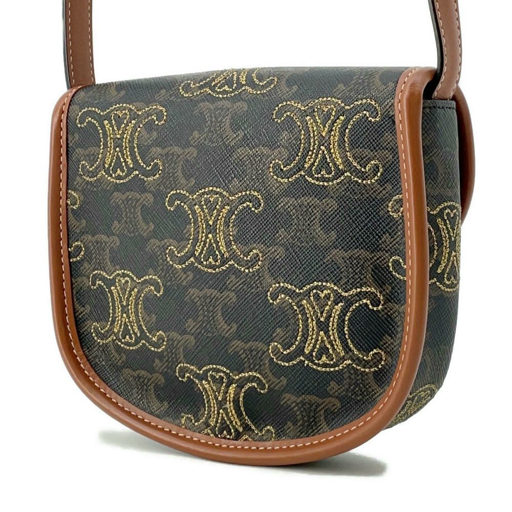 セリーヌ ショルダーバッグ トリオンフ刺繍ミニ ブザス 196702ECK CELINE バッグ